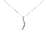 14k White Gold 1.23ct G SI1 Round Diamond Journey Necklace